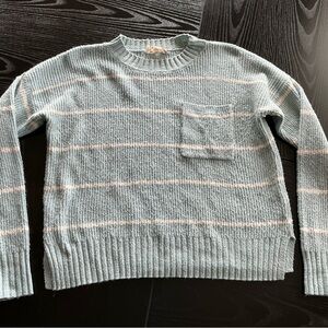 Pink Republic Textured Knit Sweater in Soft Blue